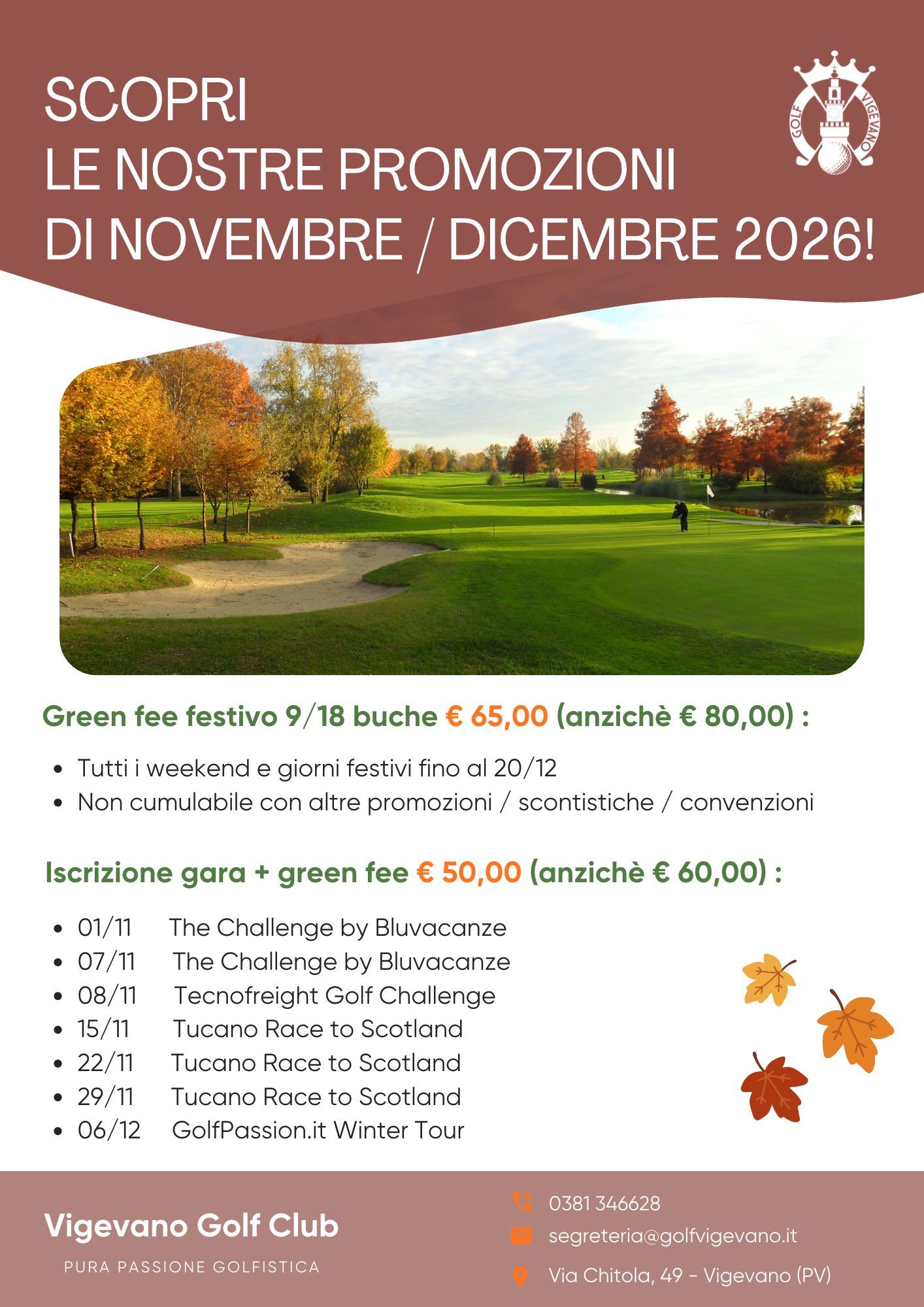 PROMOZIONI AGOSTO golf vigevano