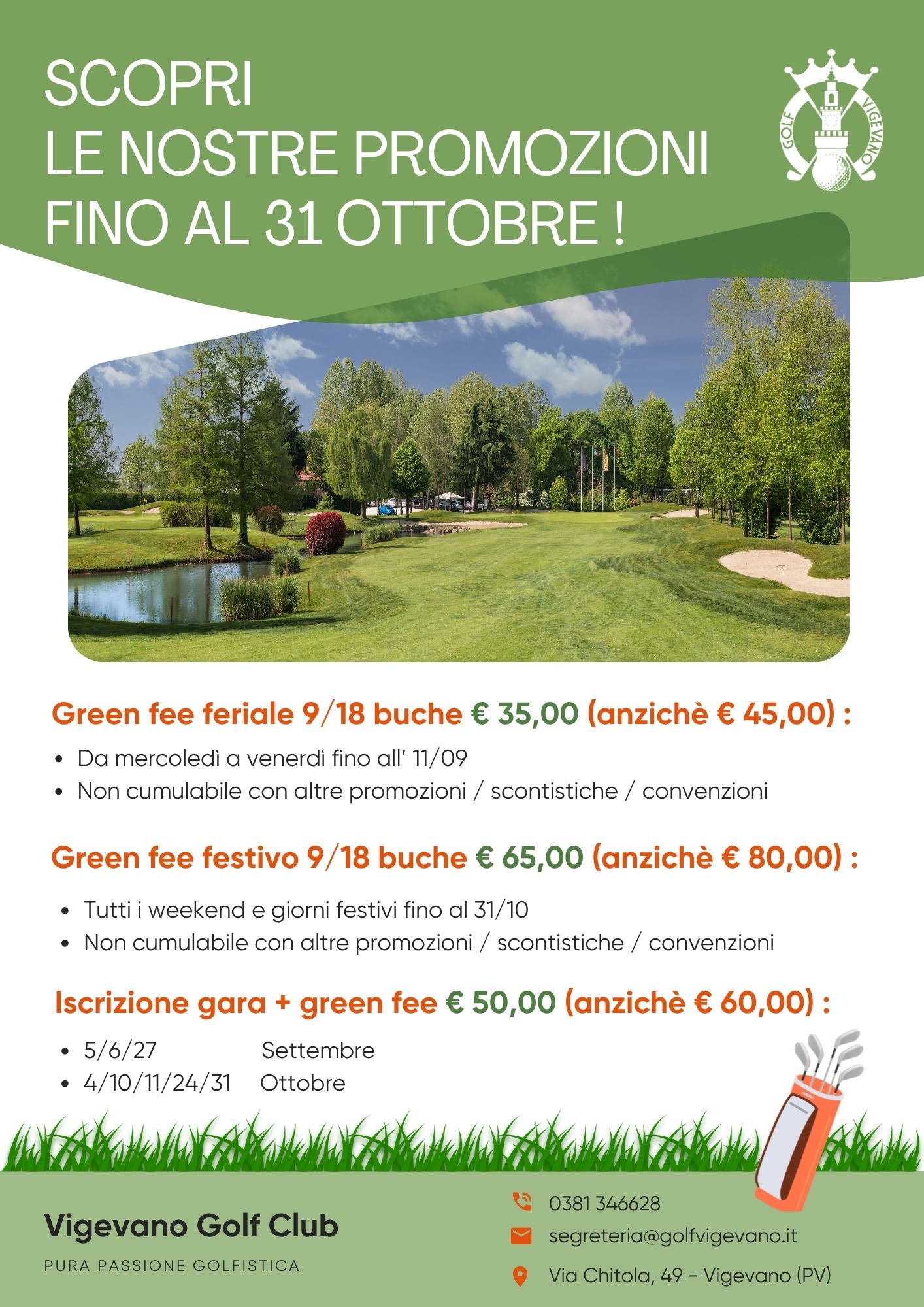 PROMOZIONI AGOSTO golf vigevano