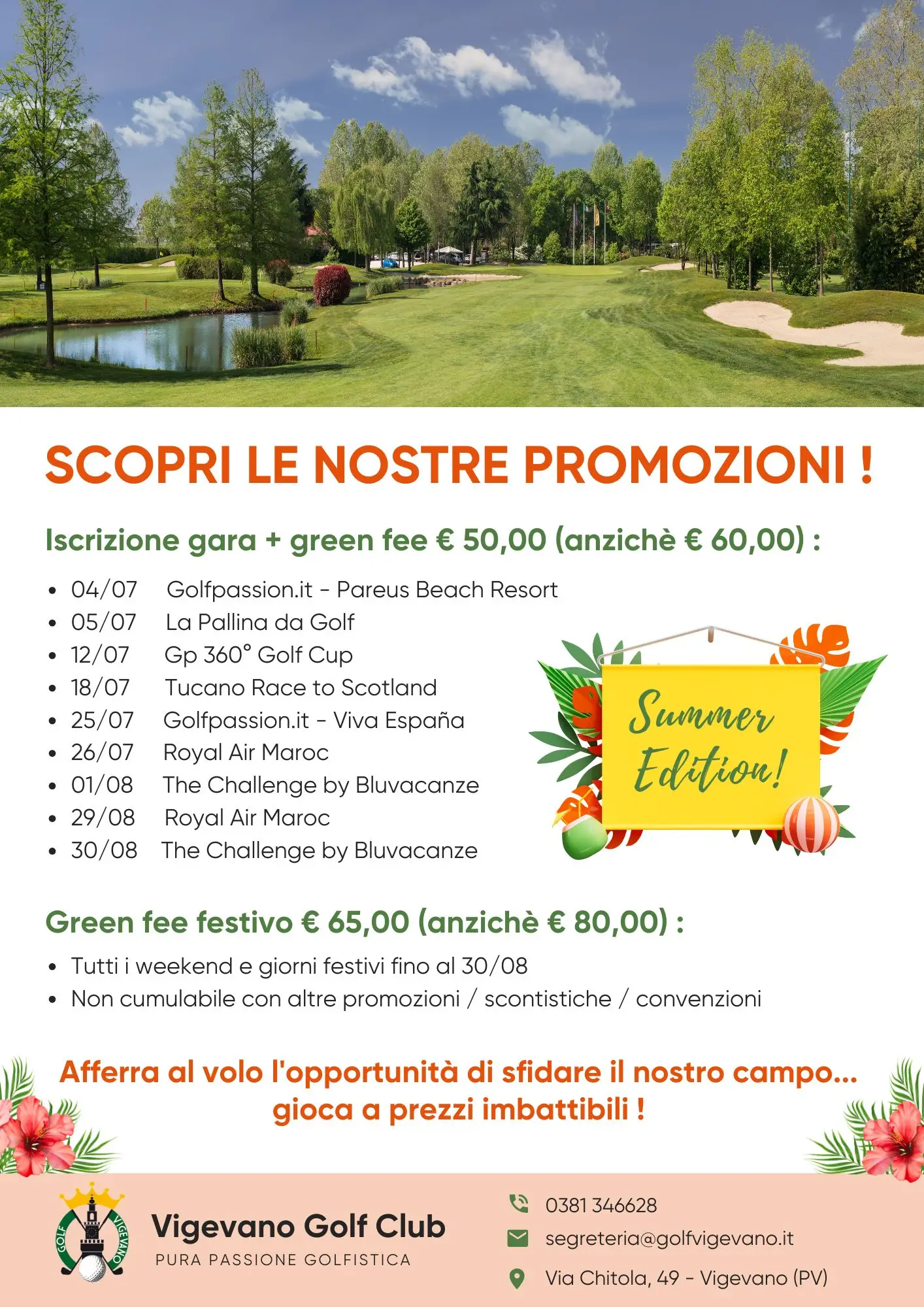 Promozioni Iscrizione gara Green fee 2026