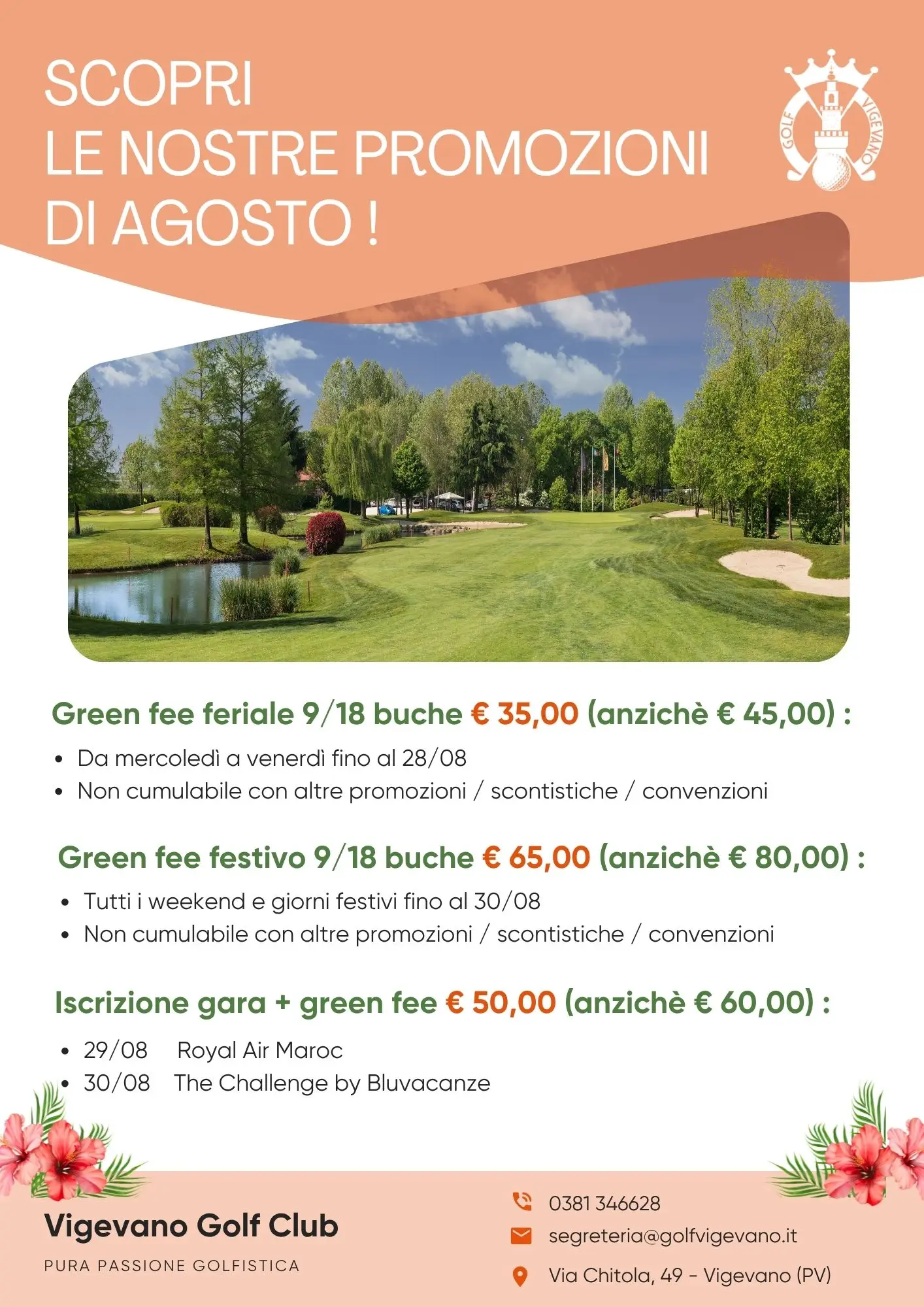 PROMOZIONI AGOSTO golf vigevano